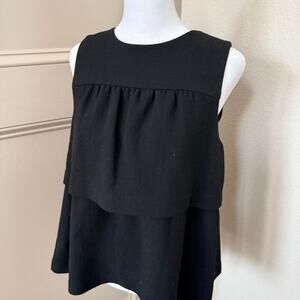 Lisa Perry Wool Silk Lined Tiered Sleeveless Top Size 4